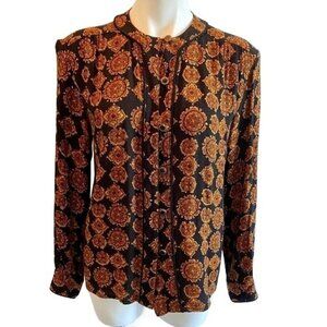 SK & Company Long Sleeve Button Down Blouse Size 6